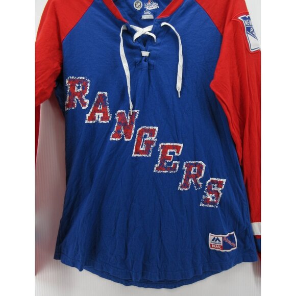 New York Rangers Jersey Shirt Large Red Majestic NHL Hockey Graphic * - Picture 2 of 12